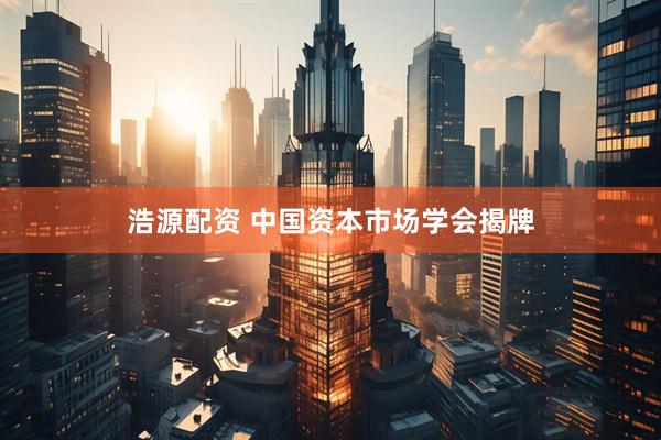 浩源配资 中国资本市场学会揭牌